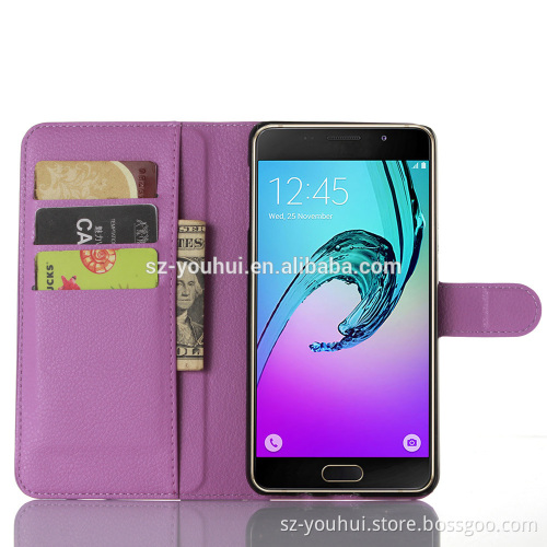 HOT SELLING Luxury Case for Samsung GALAXY A9 PU Lichee Leather Flip Cover with Wallet